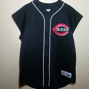 Majestic Cincinnati Reds Black Mesh Jersey Mens Size Large Made in the USA